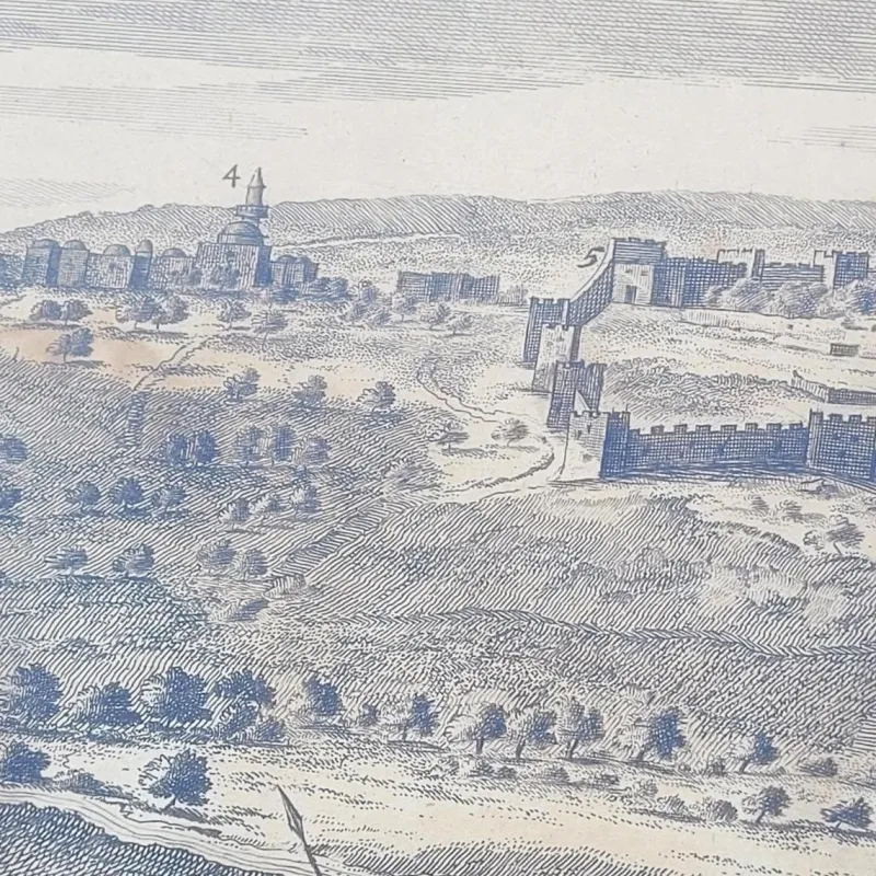 Outlet Pamono 19th Century Panoramic Views of Jerusalem in Scio, Framed Engravings, Set of 2