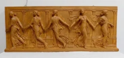 Pamono 19th Century Plaster High-Relief Sculpture Borghese Dancers><noscript><img width=