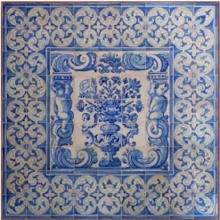 Pamono 18th Century Portuguese Azulejos Panel Vase> Architectural Elements