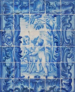 Pamono 18th Century Portuguese Tiles Panel with Angels Decor