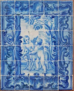 Pamono 18th Century Portuguese Tiles Panel with Angels Decor