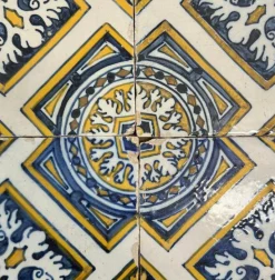 New Pamono 17th Century Portuguese Tiles, Set of 4