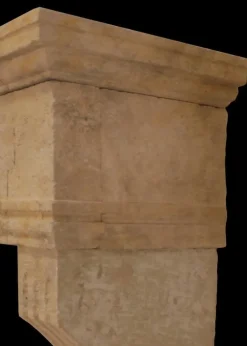 Clearance Pamono 20th Century Provincial Limestone Fireplace Mantle with Arched Legs
