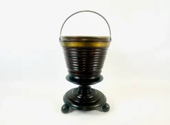 Discount Pamono 19th Century Regency Mahogany Ebonized Wooden Peat Bucket with Brass Lining