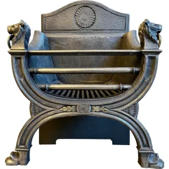 Pamono 19th Century Regency Style Polished Cast Iron Fire Grate> Fireplaces And Mantels