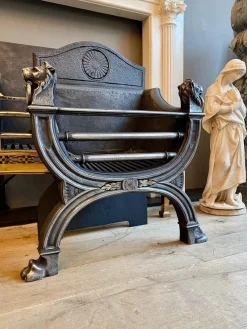 Pamono 19th Century Regency Style Polished Cast Iron Fire Grate> Fireplaces And Mantels