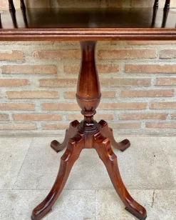 Pamono 19th Century Regency Wood Game Table with Green Leather Top, 1890s><noscript><img width=