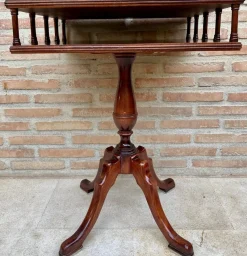 Pamono 19th Century Regency Wood Game Table with Green Leather Top, 1890s><noscript><img width=