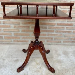 Pamono 19th Century Regency Wood Game Table with Green Leather Top, 1890s><noscript><img width=
