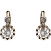 Pamono 20th Century Rose Cut Diamonds 18 Karat Yellow Gold Lever Back Earrings, 1890s, Set of 2