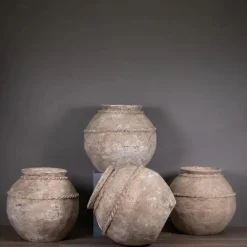 Hot Pamono 20th Century Rustic Beige Patina Terracotta Water Jars, Set of 4