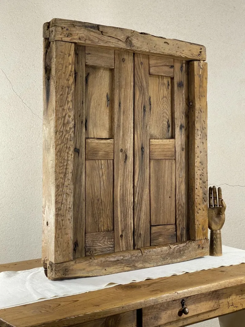 Pamono 18th Century Rustic Pine Wood Window> Architectural Elements