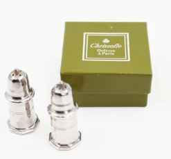 Clearance Pamono 20th Century Salt Shaker and Pepper Shaker from Christofle House, Set of 2