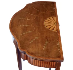 Pamono 19th Century Sheraton Revival Inlaid Mahogany Card Table, 1880><noscript><img width=