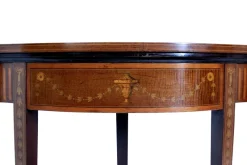 Pamono 19th Century Sheraton Revival Inlaid Mahogany Card Table, 1880><noscript><img width=