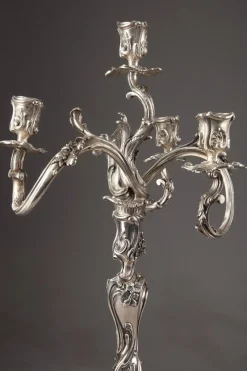 Pamono 19th Century Silver Candelabra from Boin Taburet, Set of 2> Candleholders