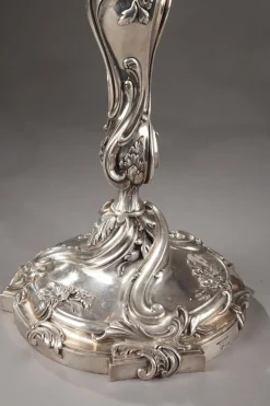 Pamono 19th Century Silver Candelabra from Boin Taburet, Set of 2><noscript><img width=