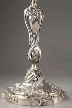 Pamono 19th Century Silver Candelabra from Boin Taburet, Set of 2><noscript><img width=
