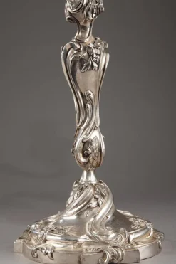 Pamono 19th Century Silver Candelabra from Boin Taburet, Set of 2><noscript><img width=
