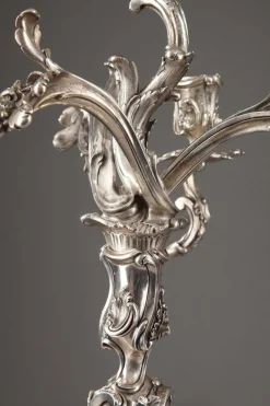 Pamono 19th Century Silver Candelabra from Boin Taburet, Set of 2><noscript><img width=