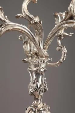 Pamono 19th Century Silver Candelabra from Boin Taburet, Set of 2><noscript><img width=