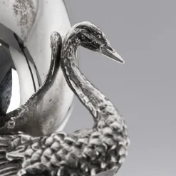 Discount Pamono 20th Century Silver Swan Shaped Salt & Spoon, London, 1992, Set of 2