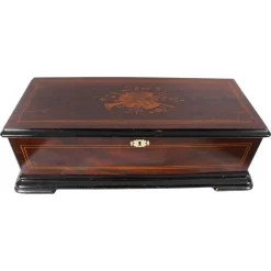 Pamono 19th Century Swiss 8 Air Gonçalo Alves Musical Box> Trunks Crates & Baskets