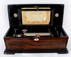 Pamono 19th Century Swiss 8 Air Gonçalo Alves Musical Box> Trunks Crates & Baskets