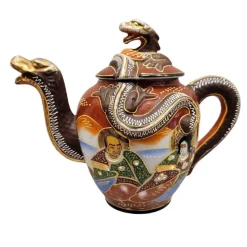 Outlet Pamono 19th Century Tu y yo Satsuma Porcelain Sest with Dragon and Wise Men Motif, Japan, Set of 7