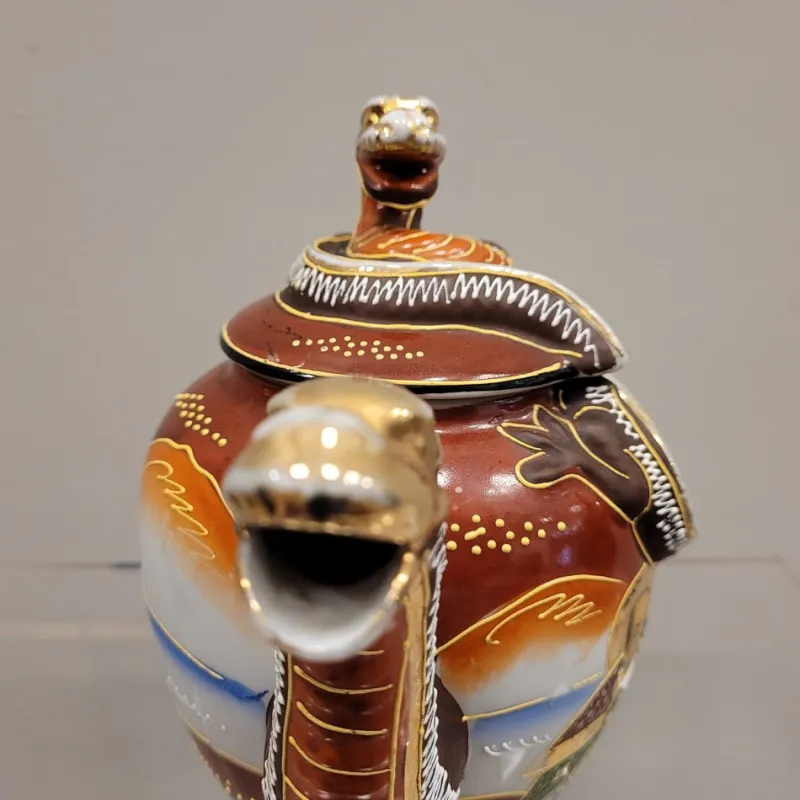 Outlet Pamono 19th Century Tu y yo Satsuma Porcelain Sest with Dragon and Wise Men Motif, Japan, Set of 7