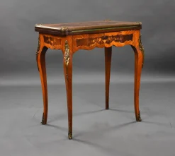 New Pamono 19th Century Victorian English Walnut & Marquetry Card Table