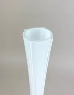 Pamono 20th Century White and Clear Murano Glass Long Neck Vase, Italy, 1960s><noscript><img width=