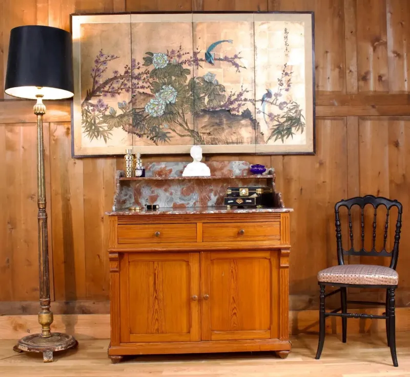 Online Pamono 19th Century Wood & Marble Vanity