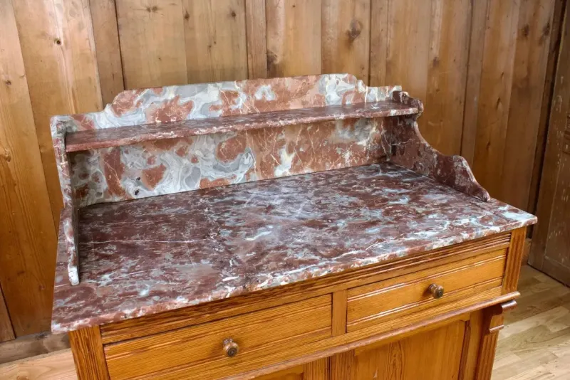 Online Pamono 19th Century Wood & Marble Vanity