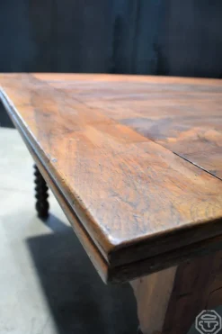 Pamono 20th Century Wooden Passementier Table with Drawer, France, Lyon, 1880><noscript><img width=