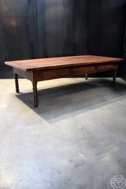 Pamono 20th Century Wooden Passementier Table with Drawer, France, Lyon, 1880><noscript><img width=