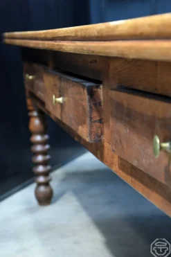 Pamono 20th Century Wooden Passementier Table with Drawer, France, Lyon, 1880><noscript><img width=