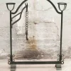 Pamono 20th Century Wrought Iron Rustic Support Element with Chains, Spain> Fireplaces And Mantels
