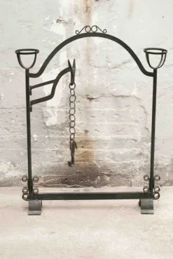 Pamono 20th Century Wrought Iron Rustic Support Element with Chains, Spain><noscript><img width=