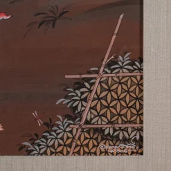 Pamono Thai Artist, Far Eastern Scene, Gouache, 1980s, Framed><noscript><img width=