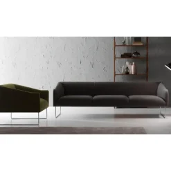 Pamono Thank Three-Seater Sofa in Chromed Metal and Upholstery by Quinti Sedute