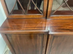 Pamono 19th Century Inlaid Mahogany Breakfront Bookcase, 1880s><noscript><img width=