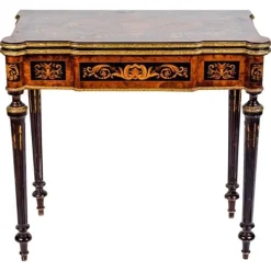 Pamono 19th-Century Marquetry Game Table, 1820s> Game Tables