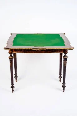Pamono 19th-Century Marquetry Game Table, 1820s><noscript><img width=