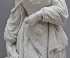 Discount Pamono 19th-Century Parian Figure of a Woman Leaning on a Column