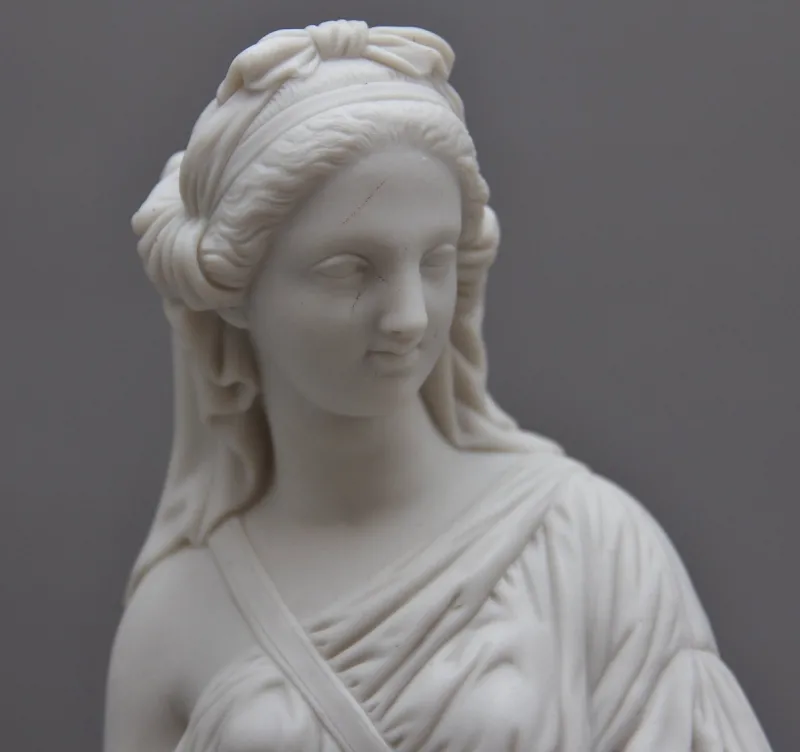 Discount Pamono 19th-Century Parian Figure of a Woman Leaning on a Column