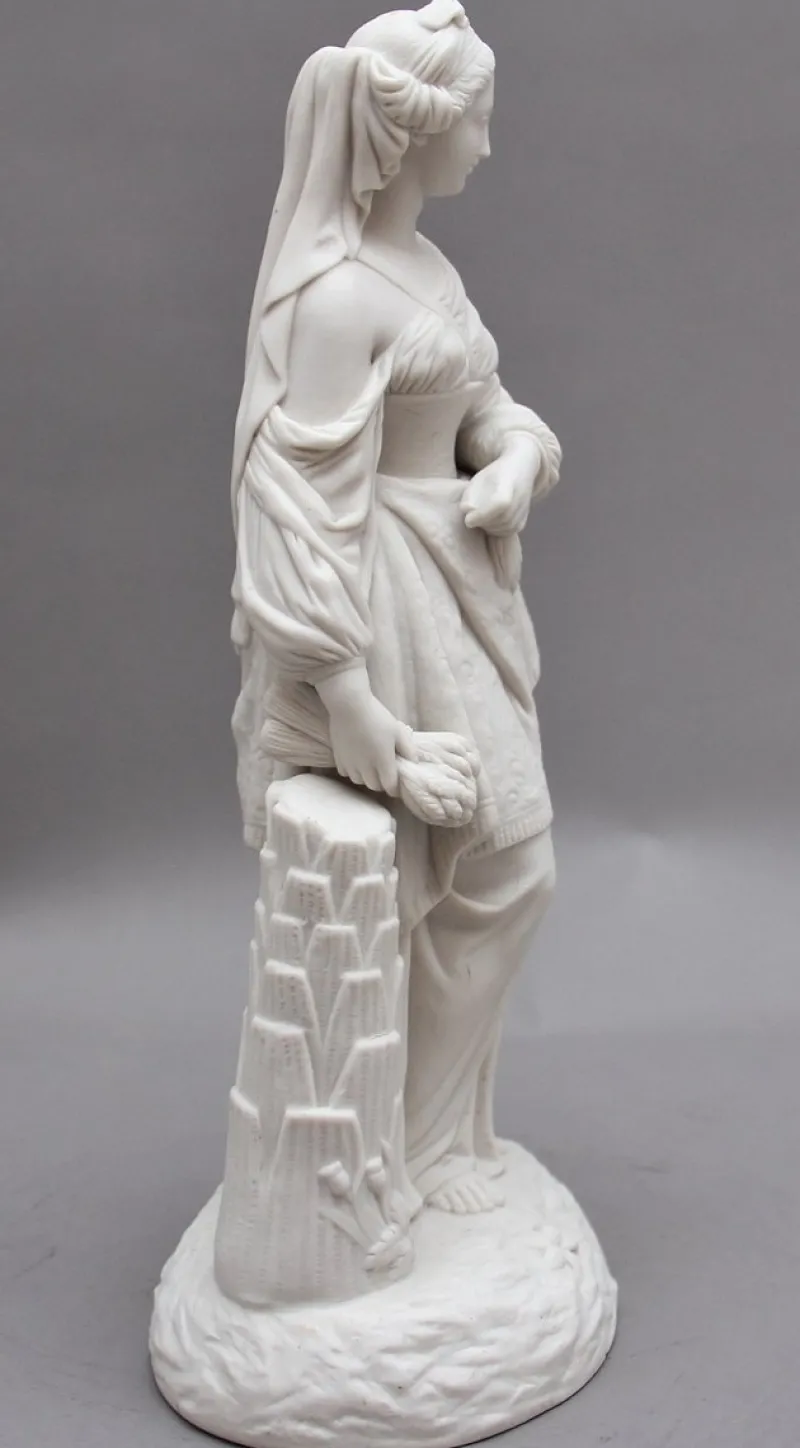 Discount Pamono 19th-Century Parian Figure of a Woman Leaning on a Column