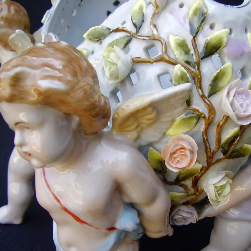 Pamono 19th-Century Viennese Porcelain Figural Cherub Jardinière or Centrepiece Bowl> Bowls