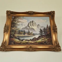 Pamono The Alps, 1980s, Oil on Canvas, Framed><noscript><img width=