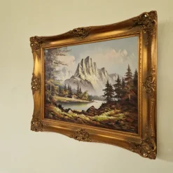 Pamono The Alps, 1980s, Oil on Canvas, Framed><noscript><img width=